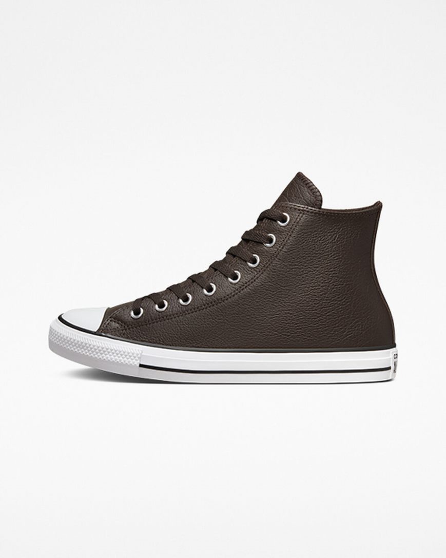 Tenisky Vysoke Converse Chuck Taylor All Star Tumbled Kozene Damske Hnede Biele Čierne | SK IPKQR4